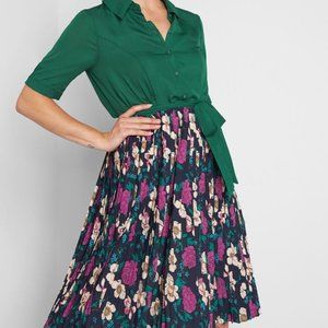 Modcloth Floral Duet Twofer Shirt Dress *Defect
